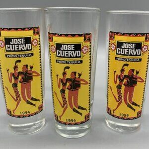 Set of 3 1994 Jose Cuervo Primo Tequila Shot Glass tall style Barware